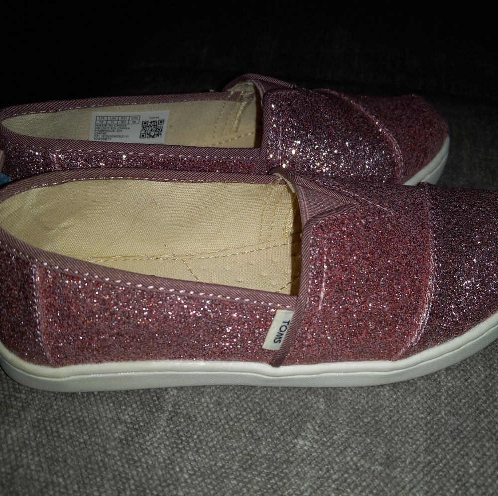 TOMS Y12 Alpargata Glitter Like New